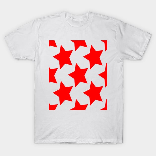 Stars - Red T-Shirt by Boo Face Designs